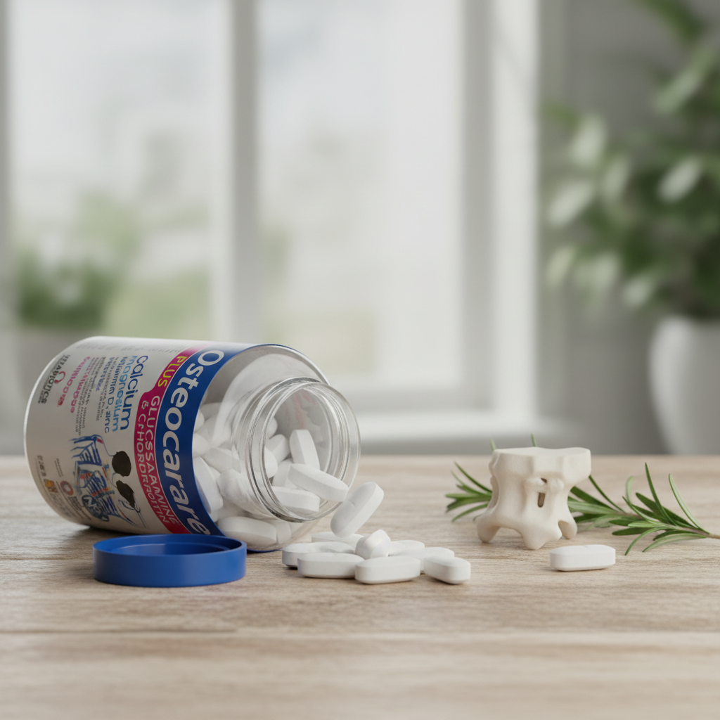 Osteocare Glucosamine and Chondroitin tablets close-up detail shot